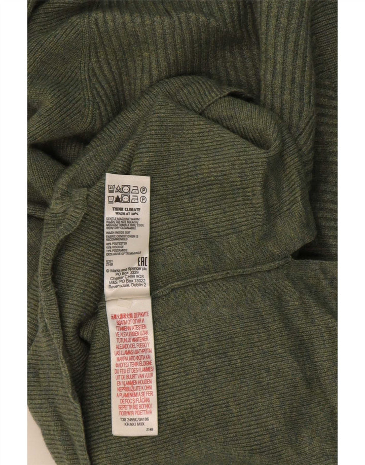 Marks & Spencer Womens Turtle Neck Jumper Sweater UK 14 Medium Green