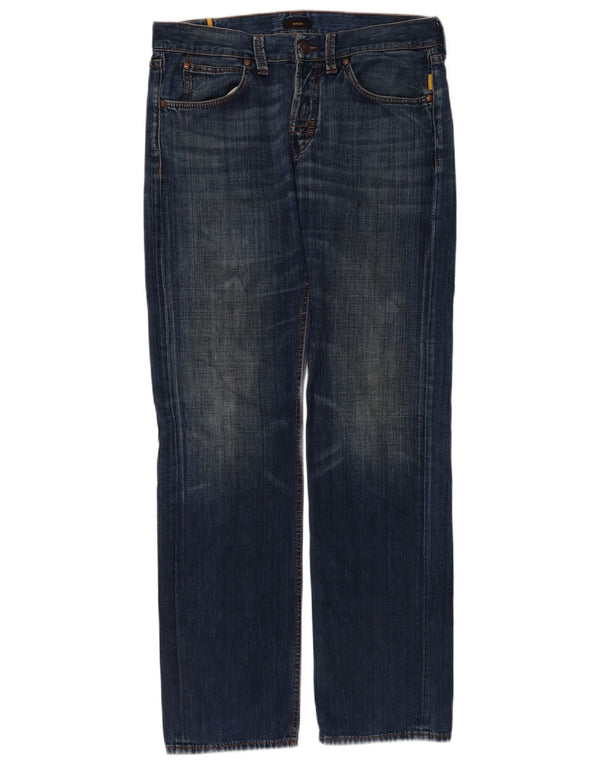 Meltin' Pot Mens Morgan Straight Jeans W33 L34 Blue Cotton