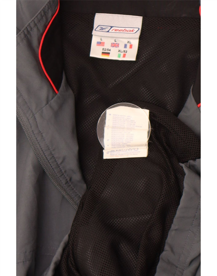 Reebok Mens Rain Jacket UK 40 Large Grey Colourblock Polyester