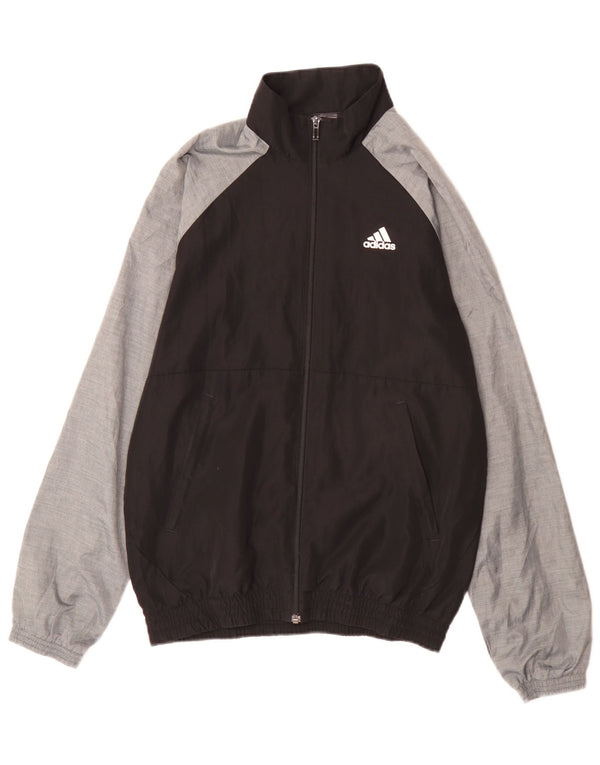 Adidas Mens Tracksuit Top Jacket UK 36/38 Small Black Colourblock Sports