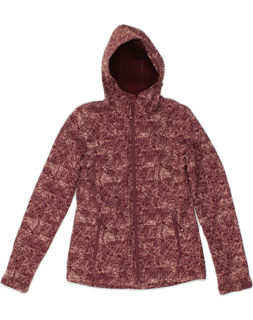 MOUNTAIN WAREHOUSE Womens Zip Hoodie Sweater Flecked UK 6 XS  Maroon | Vintage Mountain Warehouse | Thrift | Second-Hand Mountain Warehouse | Used Clothing | Messina Hembry 