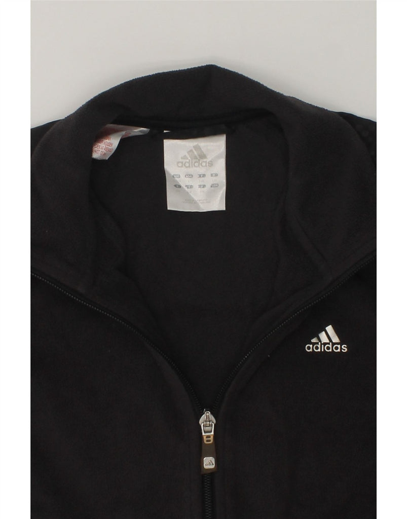 ADIDAS Girls Fleece Jacket 11-12 Years Black Polyester | Vintage Adidas | Thrift | Second-Hand Adidas | Used Clothing | Messina Hembry 