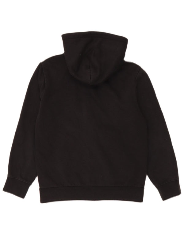 Champion Boys Graphic Zip Hoodie Sweater 9-10 Years Medium Black Cotton