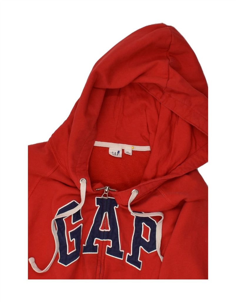 GAP Womens Graphic Zip Hoodie Sweater UK 18 XL Red Cotton | Vintage Gap | Thrift | Second-Hand Gap | Used Clothing | Messina Hembry 