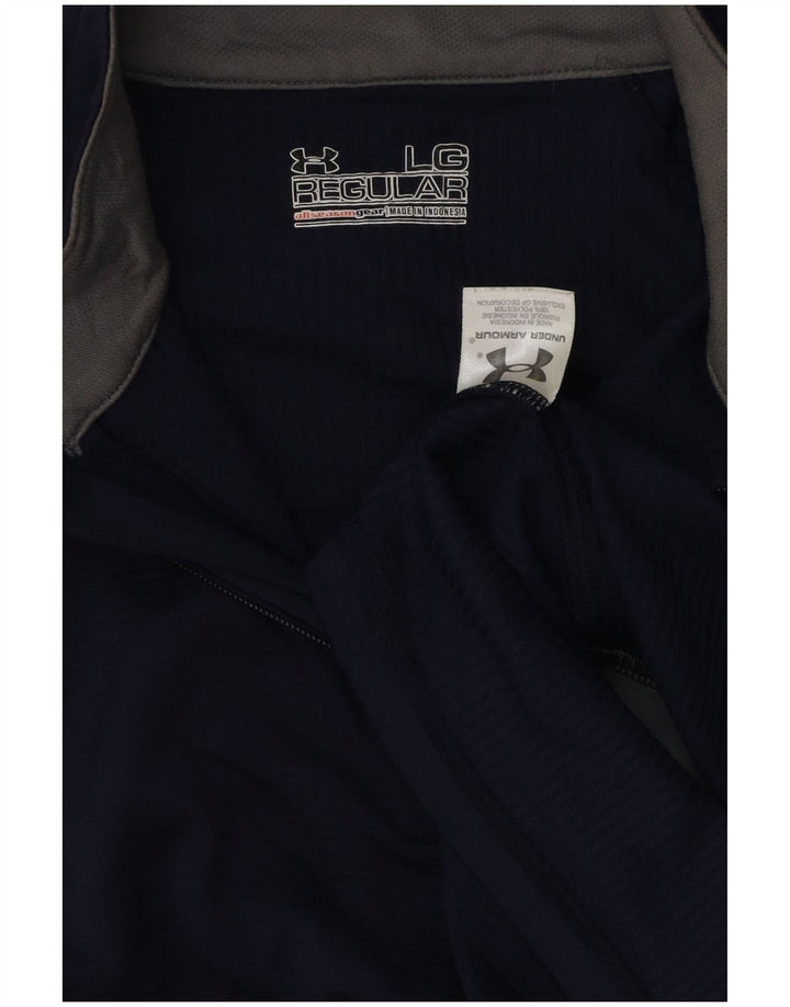 UNDER ARMOUR Mens Allseason Gear Pullover Tracksuit Top Large Navy Blue