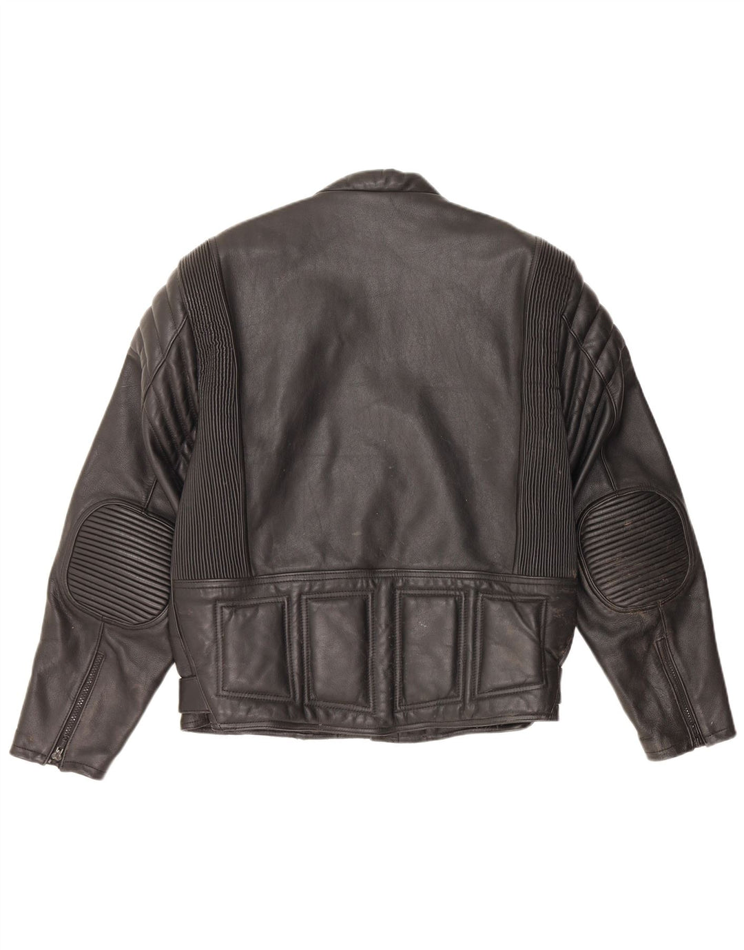 Vintage Mens Motorcycle Leather Biker Jacket UK 36 Small Black Leather