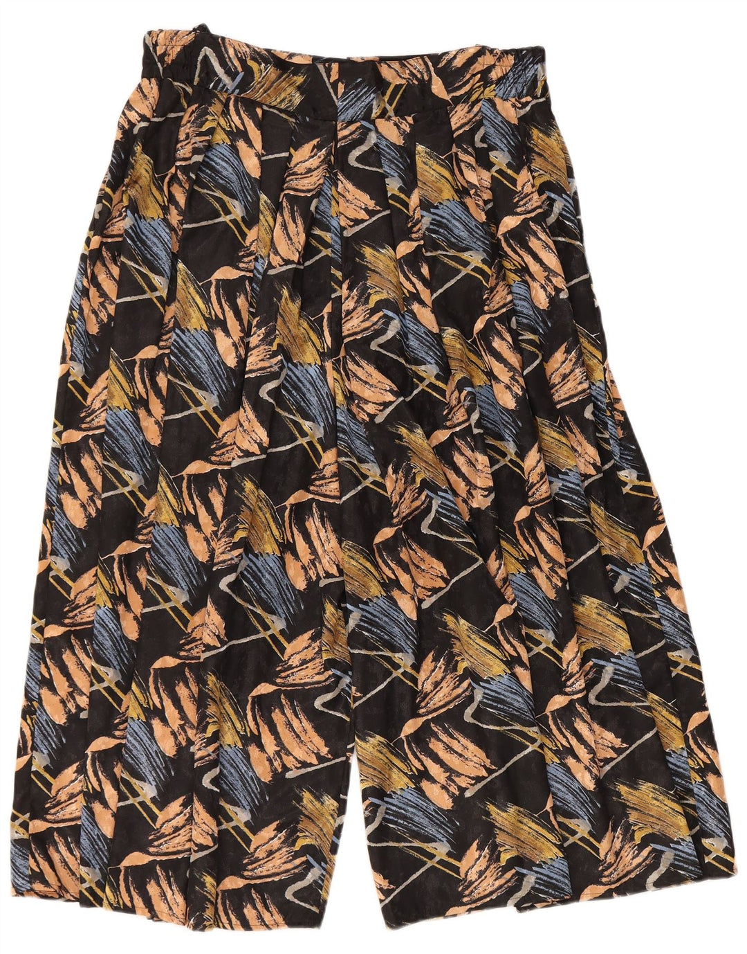 GOLDEN GATE Womens High Waist Cropped Trousers EU 46 XL W34 L20 Black