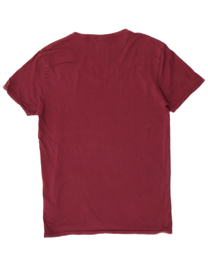 Scotch & Soda Mens T-Shirt Top Medium Maroon Cotton
