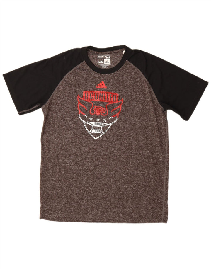 Adidas Mens Graphic T-Shirt Top Large Grey Colourblock