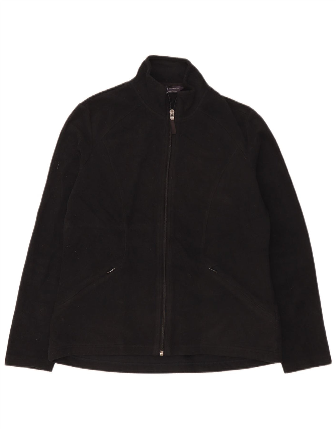 Marks & Spencer Womens Fleece Jacket UK 12 Medium Black Polyester