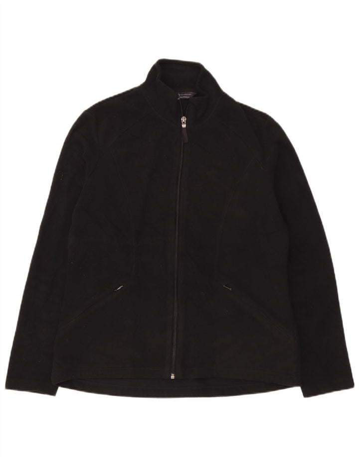 Marks & Spencer Womens Fleece Jacket UK 12 Medium Black Polyester