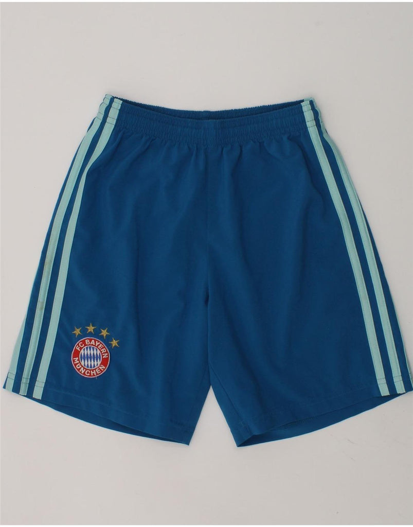 ADIDAS Boys FC Bayern Munchen Sport Shorts 9-10 Years Blue Polyester | Vintage Adidas | Thrift | Second-Hand Adidas | Used Clothing | Messina Hembry 