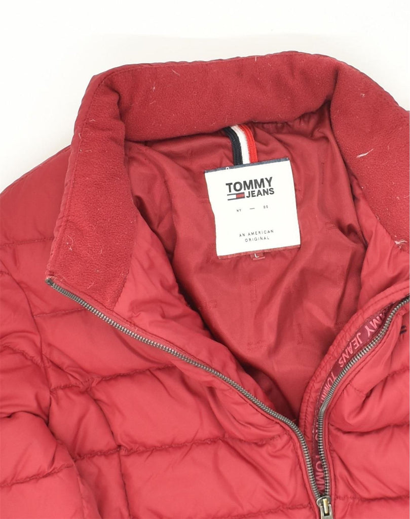 TOMMY HILFIGER Womens Padded Jacket UK 16 Large Red Polyester | Vintage Tommy Hilfiger | Thrift | Second-Hand Tommy Hilfiger | Used Clothing | Messina Hembry 