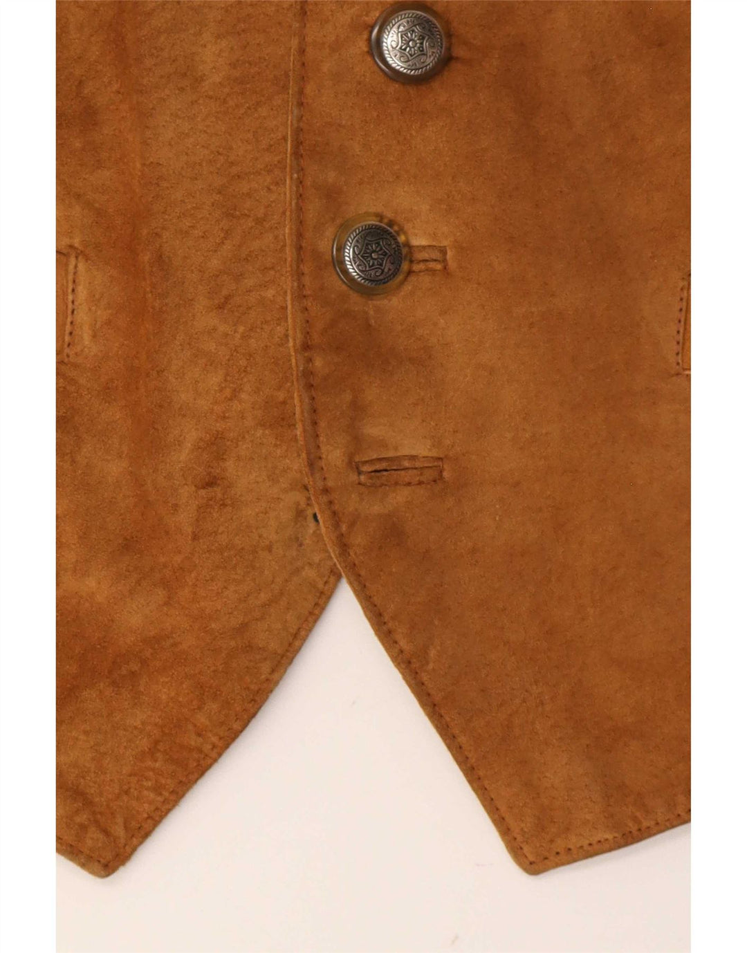 Broadway Mens Suede Waistcoat IT 52 Large Beige Leather