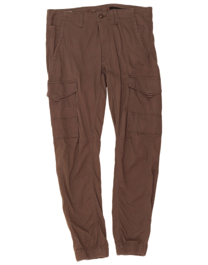 Jack & Jones Mens Joggers Cargo Trousers W33 L32 Grey Cotton