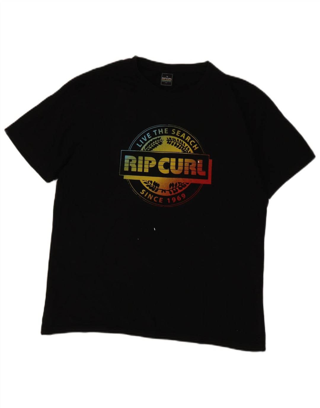 Rip Curl Mens Graphic T-Shirt Top Medium Black Cotton
