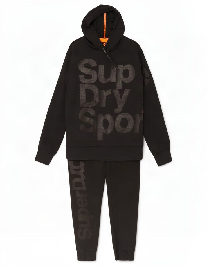 Superdry Mens Graphic Full Tracksuit Large Black Cotton