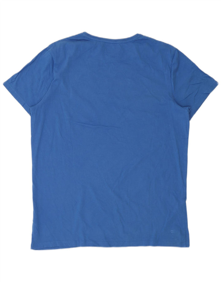 TIMBERLAND Mens Graphic T-Shirt Top XL Blue Cotton