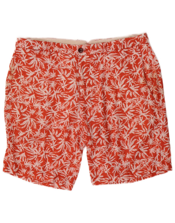 Zara Mens Chino Shorts EU 44 Large W34  Red Floral Linen