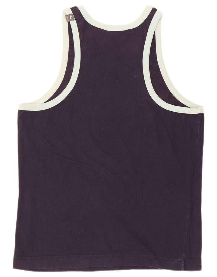 Puma Womens Graphic Vest Top UK 12 Medium Navy Blue