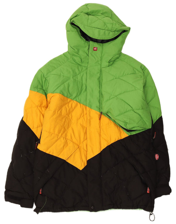 Quiksilver Mens Hooded Padded Jacket UK 36 Small Multicoloured Colourblock