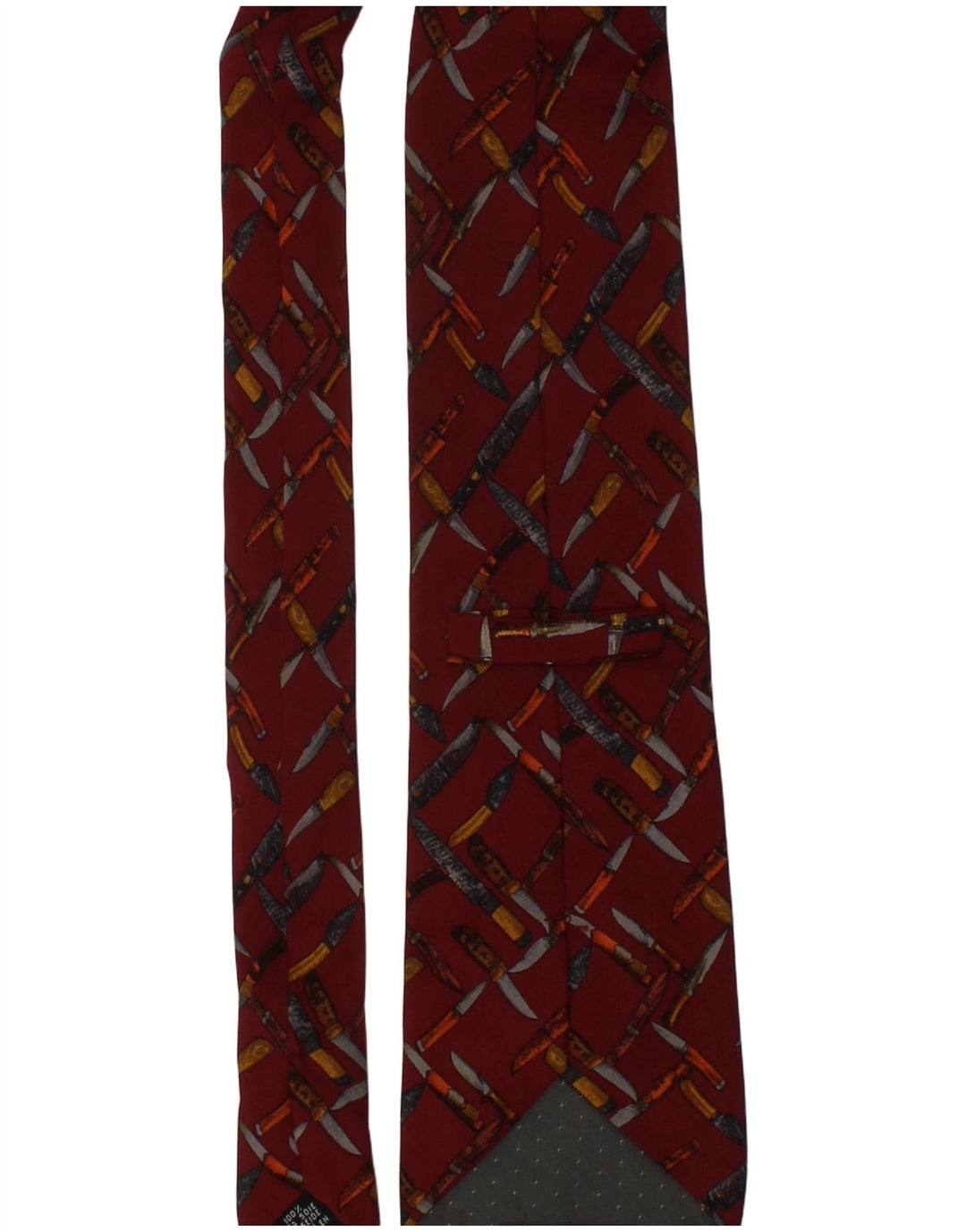 GIANFRANCO FERRE Mens Tie One Size Burgundy Silk Novelty