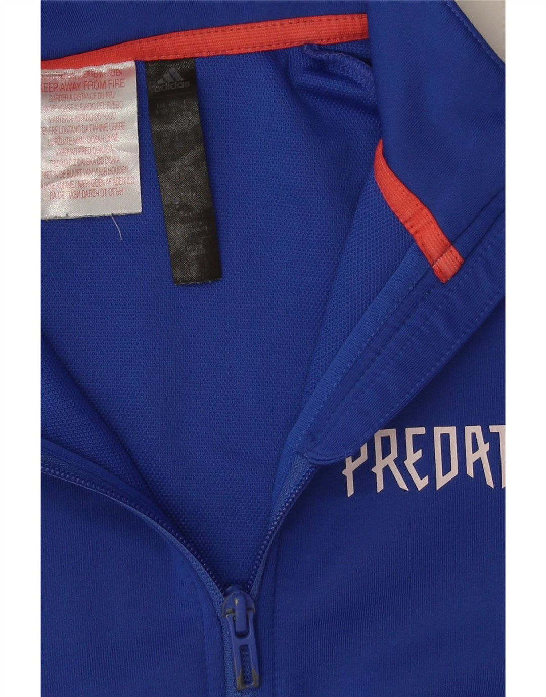 Adidas Boys Predator Graphic Tracksuit Top Jacket 9-10 Years Blue Polyester