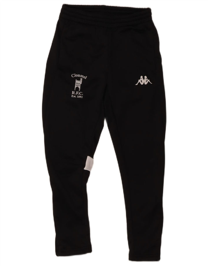 Kappa Boys Graphic Tracksuit Trousers 9-10 Years Black Colourblock