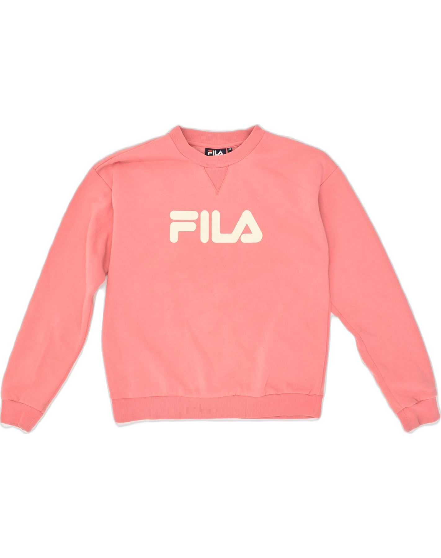 FILA Felpa con grafica oversize da donna UK 6 XS Poliestere rosa