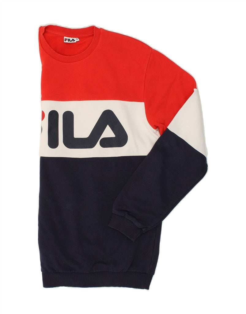 FILA Mens Graphic Sweatshirt Jumper Medium Multicoloured Colourblock | Vintage Fila | Thrift | Second-Hand Fila | Used Clothing | Messina Hembry 