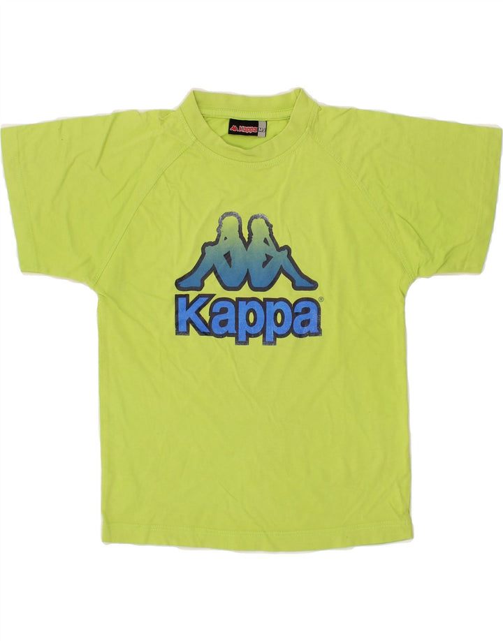 KAPPA Boys Graphic T-Shirt Top 7-8 Years Medium Green Cotton Vintage Kappa and Second-Hand Kappa from Messina Hembry 