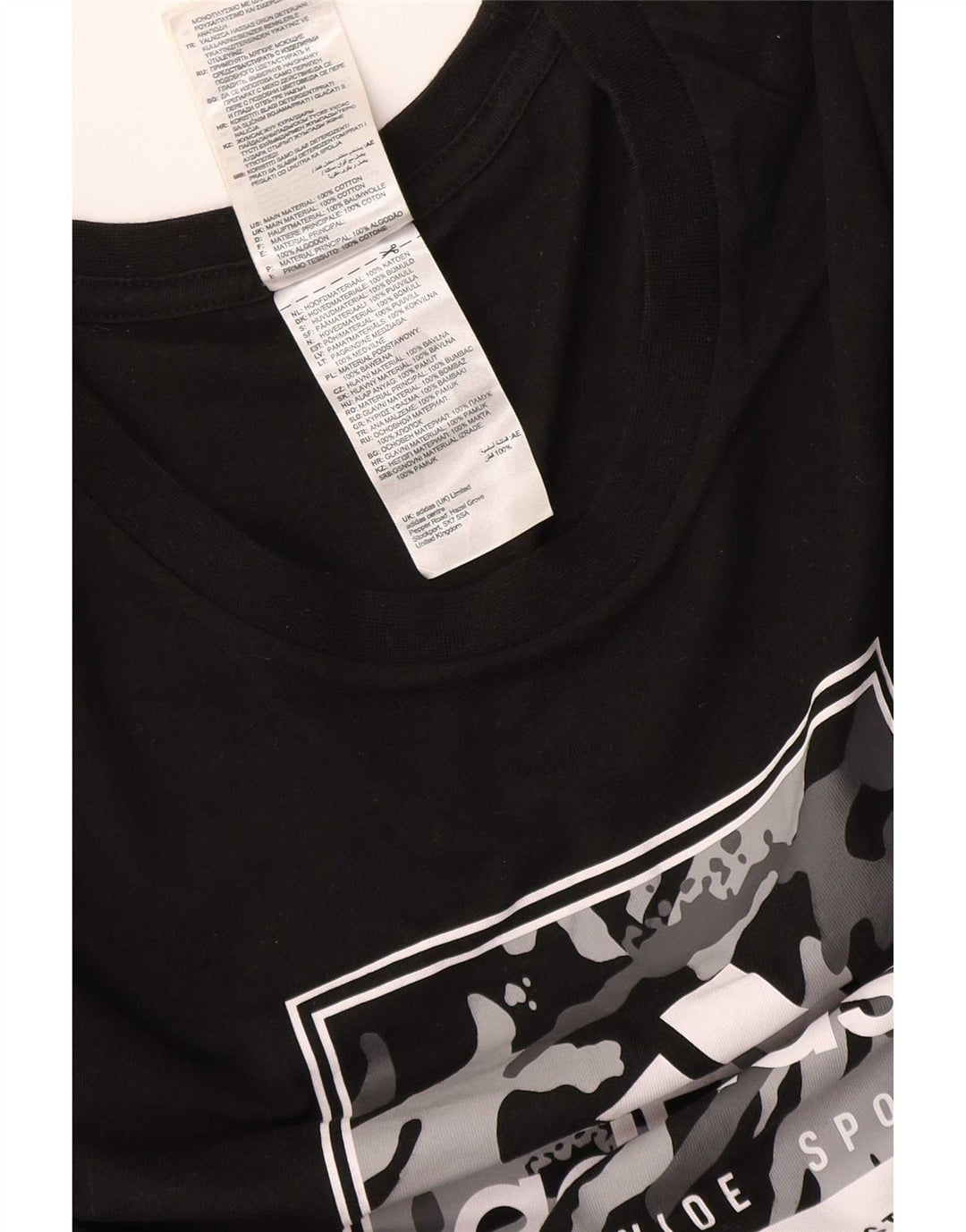 Adidas Mens Graphic T-Shirt Top Large Black Cotton