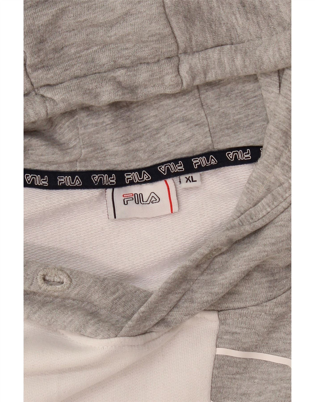 FILA Mens Graphic Hoodie Jumper XL Grey Colourblock