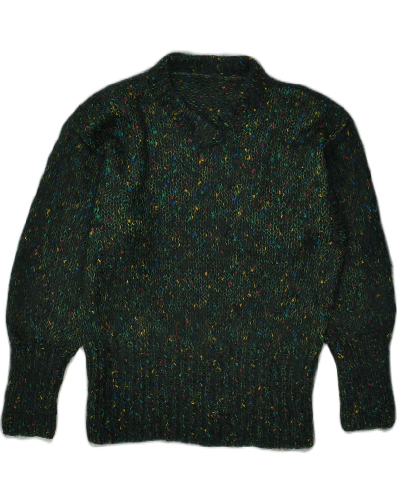 VINTAGE Womens V-Neck Jumper Sweater UK 18 XL Green Flecked | Vintage Vintage | Thrift | Second-Hand Vintage | Used Clothing | Messina Hembry 