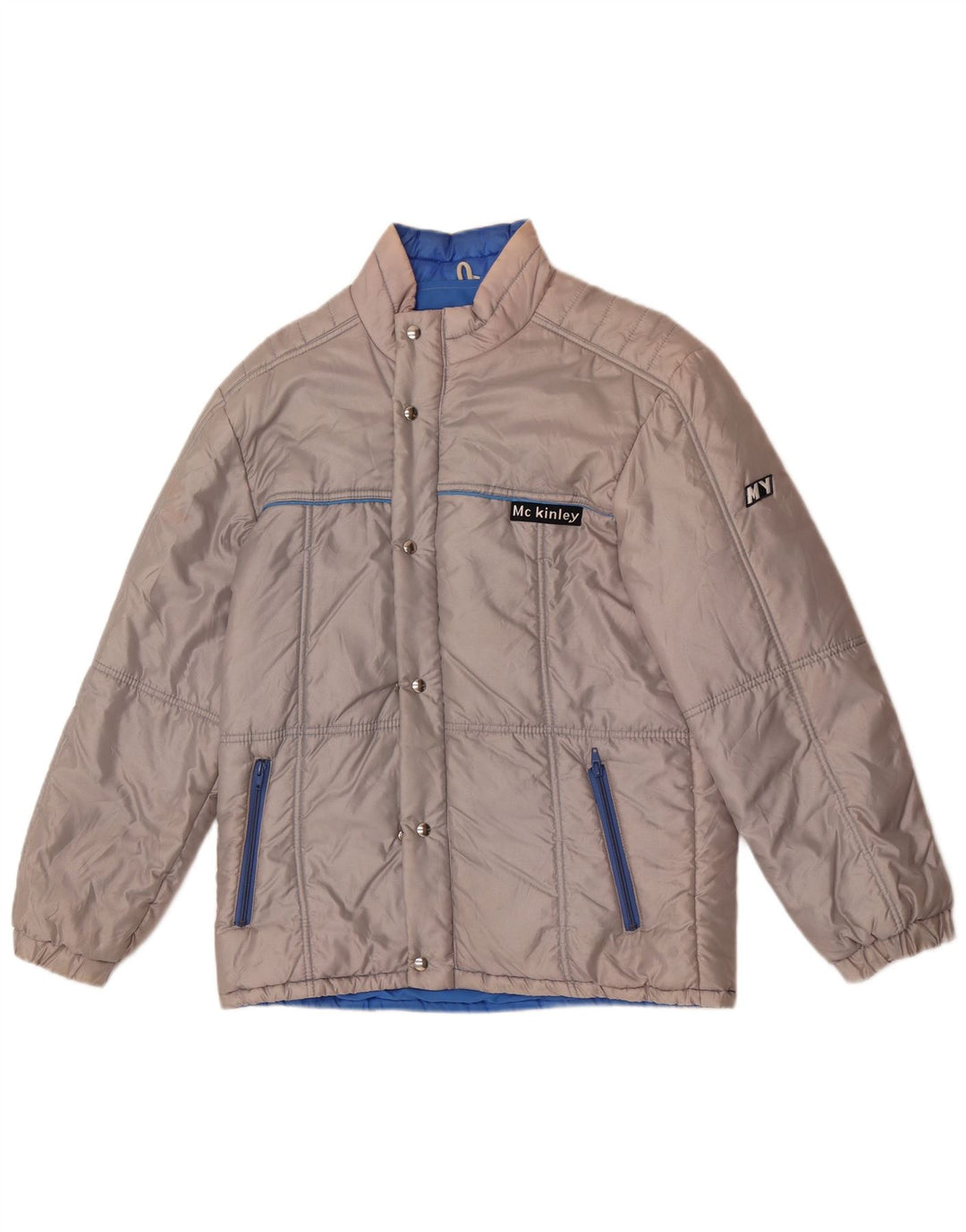 MC Kinley Mens Hooded Padded Jacket IT 46 Small Grey Polyester
