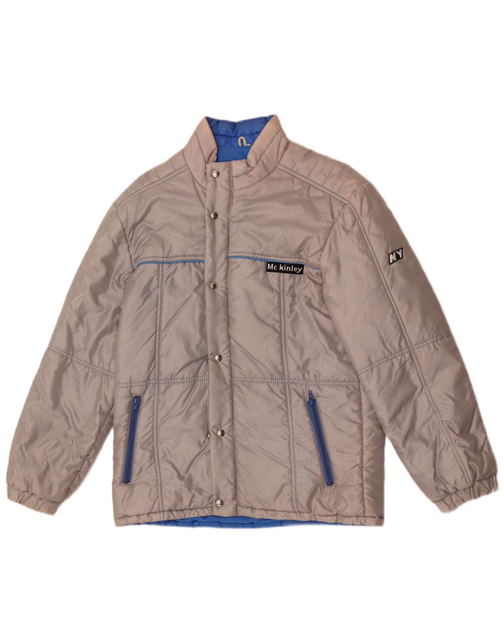 MC Kinley Mens Hooded Padded Jacket IT 46 Small Grey Polyester