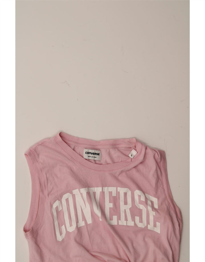 CONVERSE Womens Graphic Vest Top UK 10 Small Pink Cotton Vintage Converse and Second-Hand Converse from Messina Hembry 