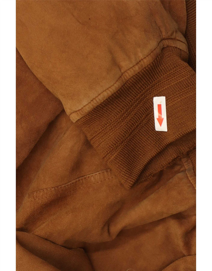 Vintage Mens Suede Bomber Jacket UK 42 XL Beige