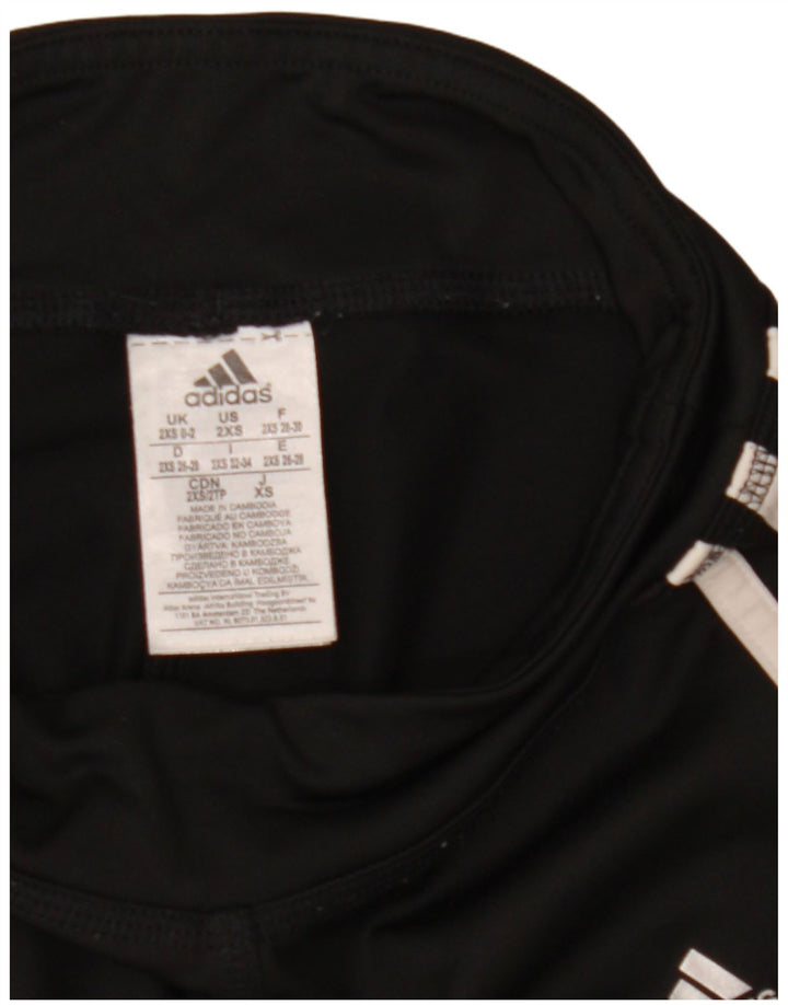 Adidas Womens Leggings UK 0/2 2XS Black Polyester