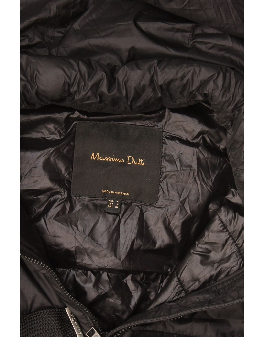 Massimo Dutti Womens Hooded Padded Gilet UK 10 Small Black
