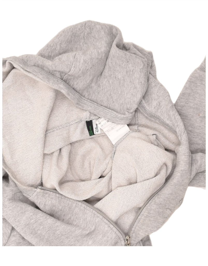 BENETTON Womens Zip Hoodie Sweater UK 16 Large Grey Cotton | Vintage Benetton | Thrift | Second-Hand Benetton | Used Clothing | Messina Hembry 