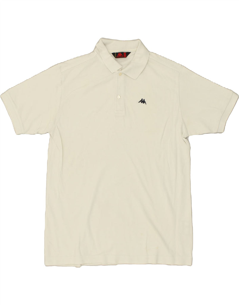 KAPPA Mens Polo Shirt Large White Cotton | Vintage Kappa | Thrift | Second-Hand Kappa | Used Clothing | Messina Hembry 