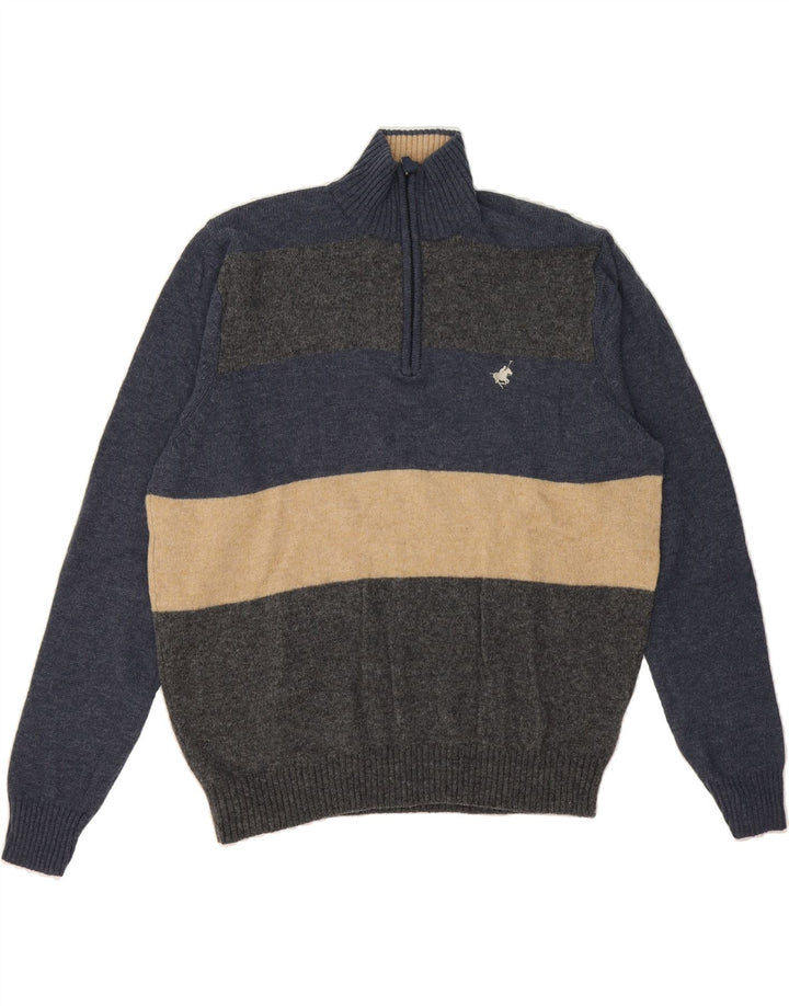 WATSON'S Mens Zip Neck Jumper Sweater IT 56 XL Grey Colourblock Wool Vintage Watson's and Second-Hand Watson's from Messina Hembry 