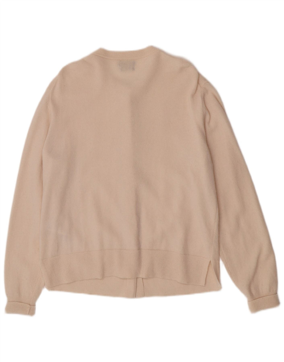 Massimo Dutti Womens Cardigan Sweater UK 14 Medium Beige Wool
