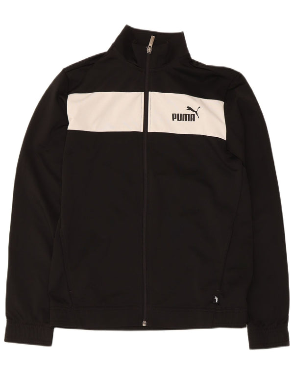 Puma Boys Tracksuit Top Jacket 15-16 Years Black Colourblock