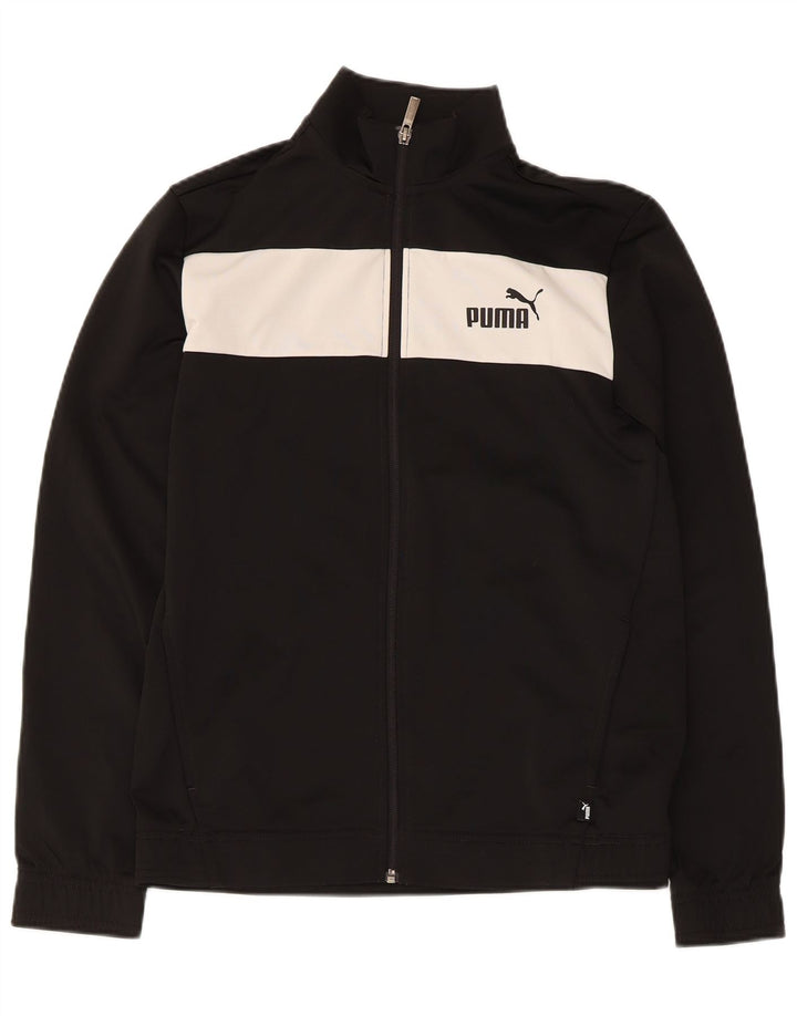Puma Boys Tracksuit Top Jacket 15-16 Years Black Colourblock