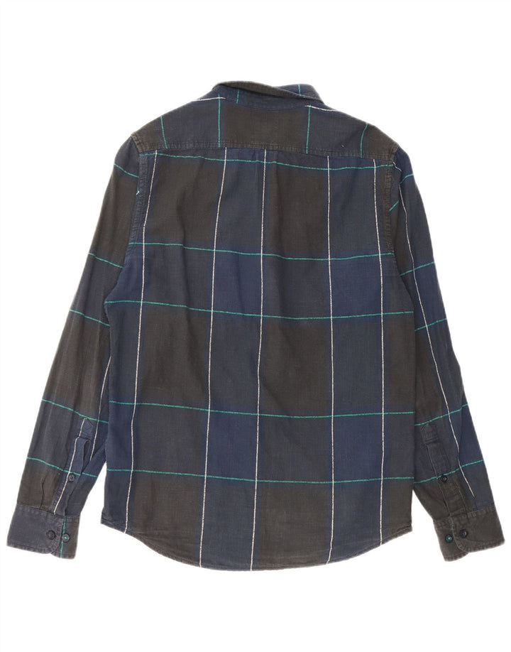 Lee Mens Regular Fit Flannel Shirt Small Navy Blue Check Cotton