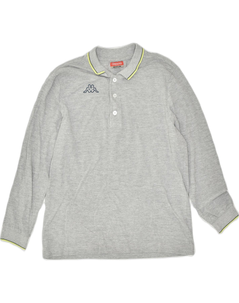 KAPPA Mens Long Sleeve Polo Shirt Medium Grey Cotton | Vintage | Thrift | Second-Hand | Used Clothing | Messina Hembry 