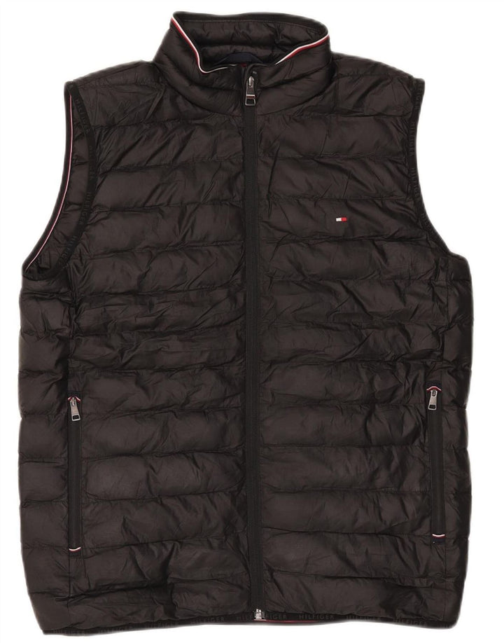 TOMMY HILFIGER Mens Padded Gilet UK 36 Small Black Polyester