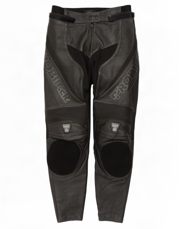 Probiker Womens Leather Moto Racer Trousers UK 14 Medium W30 L30 Black